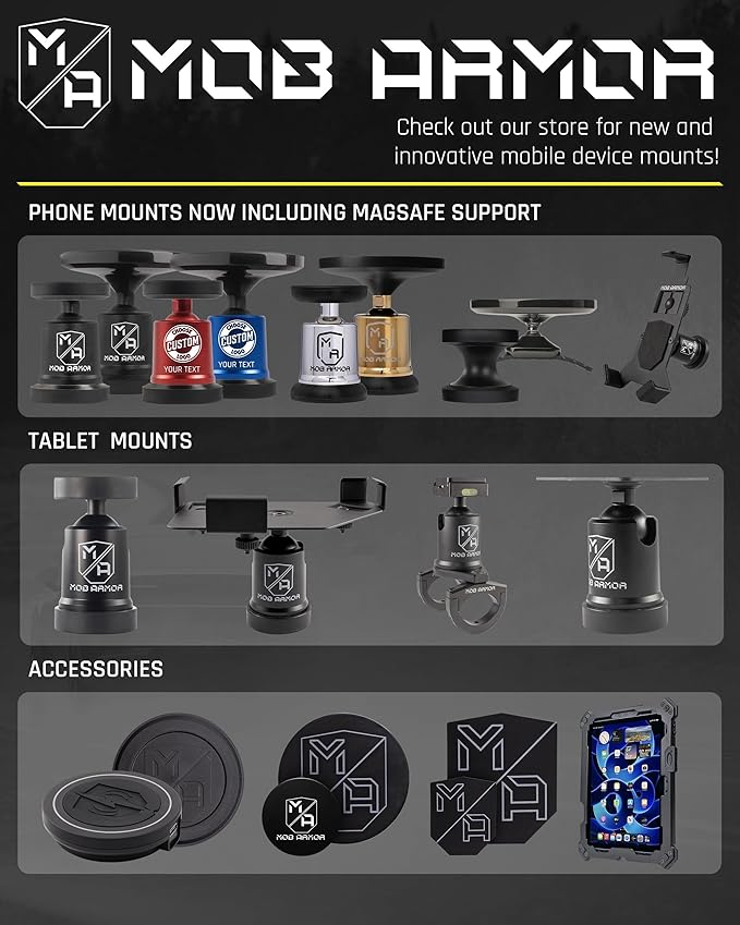 Mob Armor Magnetic Phone Mount Plates - Strong Adhesive Steel Discs for MobNetic Maxx & Mob Magnetic Car Mounts, Compatible with Phone Magnet Plates, Vehicle Accessory - Black (2 Pack)