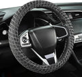Auto Newer Breathable Steering Wheel Cover Suitable For Four Seasons，Anti-Slip Design，Odorless，Easy Carry Unviersal Fit for Truck SUV Sedans Vans,Interior Accessories Standard Size[14" 1/2-15"]（Black）