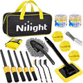 Nilight 15PCS Car Detailing Kit Auto Cleaning Tools Wash Set with Storage Carry Bag Beginners Easy to Use for Interior Exterior Car Care Clean Windshield Dashboard Seat Air Vents Wheels Tires, Yellow