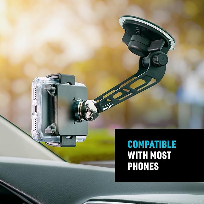 Nite IZE Steelie Squeeze Windshield Kit - Universal Windshield Magnetic Car Mount Holder