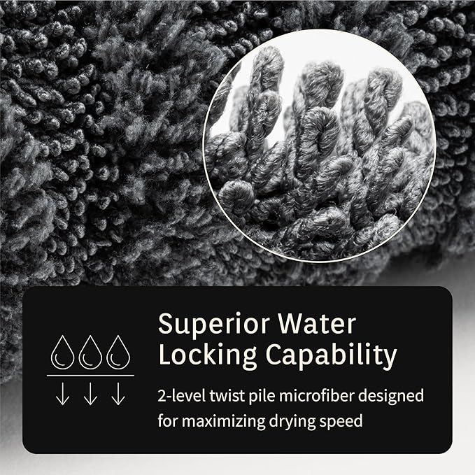 High Absorbency Weavy Microfiber Car Detailing Soft Drying Towel 1200gsm (1pack, 13.7"x13.7")