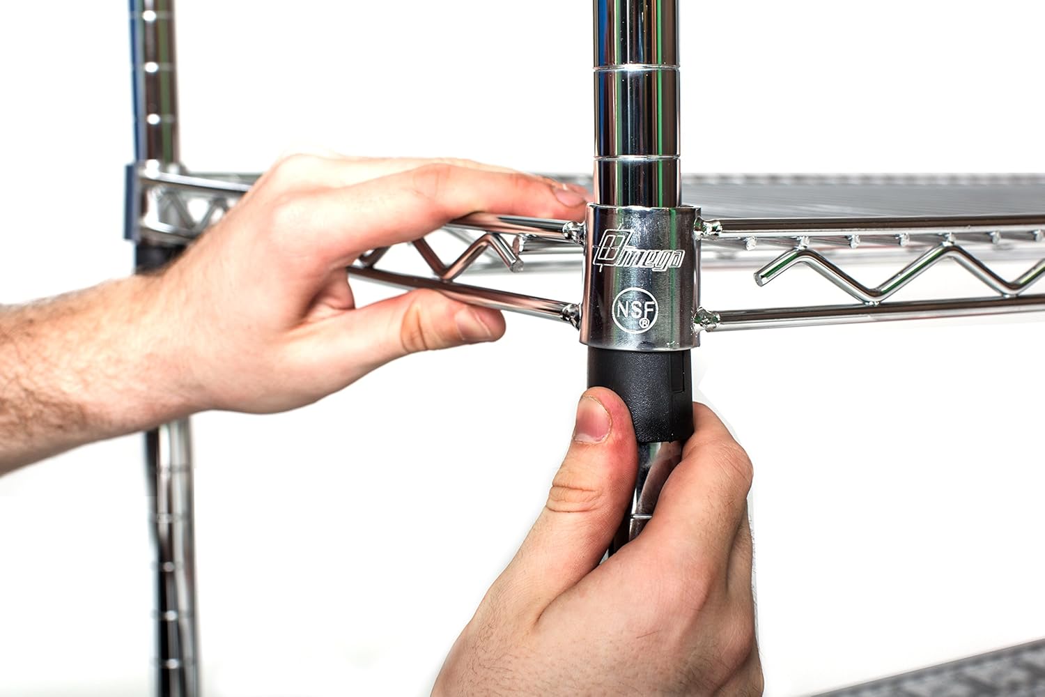 Omega 24" Deep x 60" Wide x 36" High 3 Tier Chrome Starter Shelving Unit