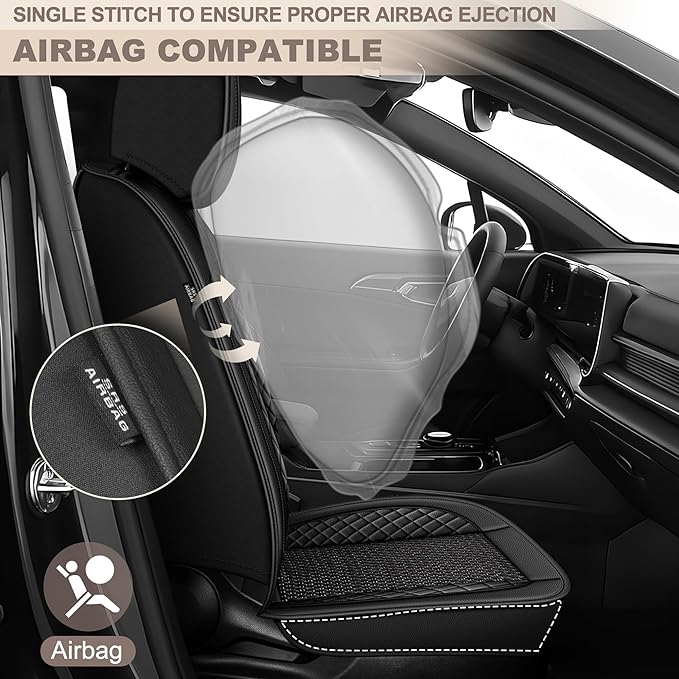 TTX LIGHTING for Acura TSX 2009-2014 Car Seat Covers, Breathable Ice Silk & Leather Seat Protector, Cool & Anti-Sweat for Long Driving, Airbag Compatible, 5 Seats Full Set (Black)