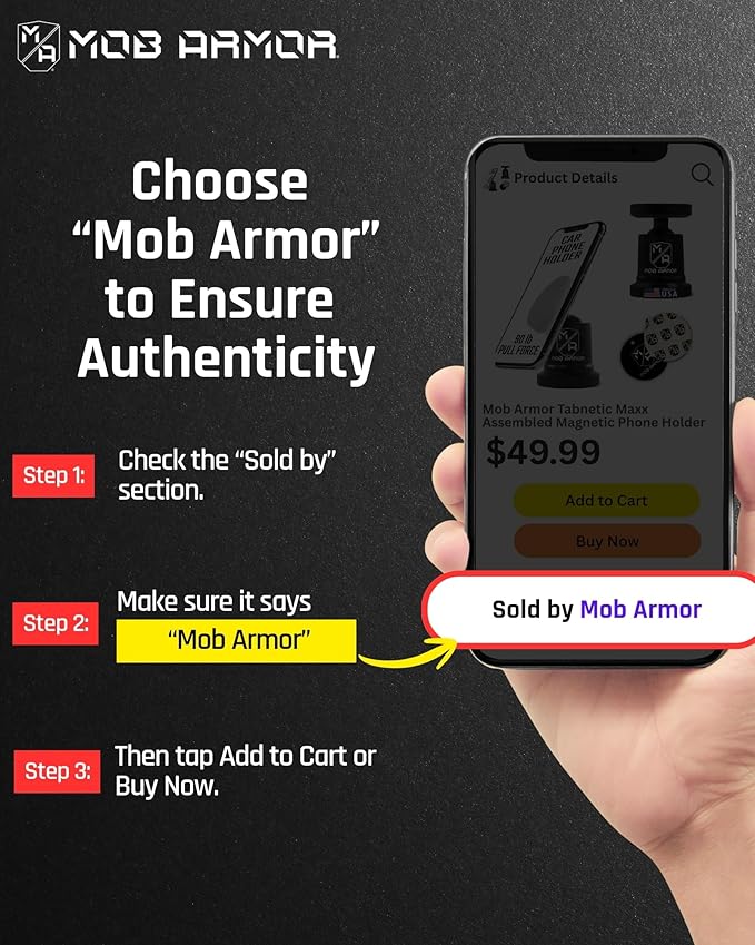 Mob Armor MobNetic Maxx - USA Assembled Magnetic Phone Holder for Car, Magnetic Car Phone Mount, 90-Degree Tilt, 360-Degree Rotation, Aluminum Metal, Compatible with iPhone & Android - Blue