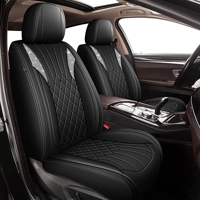 Bling Diamond Embroidered Seat Covers for Toyota 4runner 2003-2025 2026, Full Set 5 Seats, Sparkle Rhinestone Breathable Perforated Faux Leather Car Seat Covers for Women (Black)