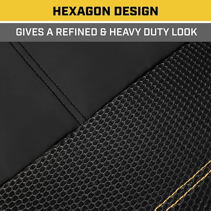 Cat FlexHybrid Car Seat Covers, Black Premium Faux Leather + Mesh Seat Covers for Cars Trucks SUV, Universal Fit Car Seat Covers Front Seats Only, Automotive Interior Covers, Ideal Truck Seat Covers