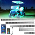 KEMIMOTO 12PCS Million Colors Golf Cart Underglow LED Strip Light Kit 12V Compatible with Club Car, EZGO, Drive, ICON, and Kandi, Waterproof IP68 Accent Neon Lighting Kit with 24 Modes, Multicolor RGB