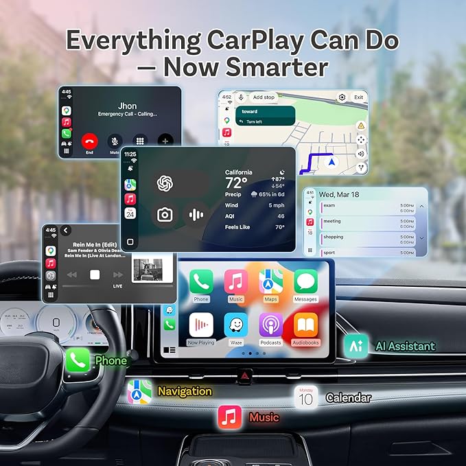 OTTOCAST 2026 Upgrade Mini Slim 3.0, 2-in-1 Wireless CarPlay & Android Auto Adapter, Plug & Play Dongle, Fast Auto-Reconnect, Dual-Band 5Ghz, for Cars with Wired CarPlay & Android auto (Black)