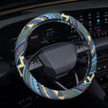 Boho Steering Wheel Cover, Steering Wheel Cover Women, 15 inch Hippie Style Protector Covers, Universal Ethnic Flax Cloth Car Accessories Universal for SUV Van Truck (Hippie-H)
