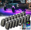 16 Pods Full Angle RGBW LED Rock Lights for Truck Jeeps RV Pickup Offroad UTV SUV Van, RGB and White Waterproof Multicolor Neon Underglow Kit with APP/RF Remote Vehicle Underbody Light Underneath 12V