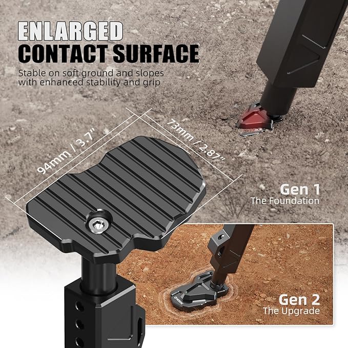 NICECNC Black Adjustable Side Stand Kickstand Compatible with Honda CRF1100L Africa Twin 2020-2026, CRF1100L Africa Twin Adventure Sports 2020-2026, Replacement for 50530-MKS-E01