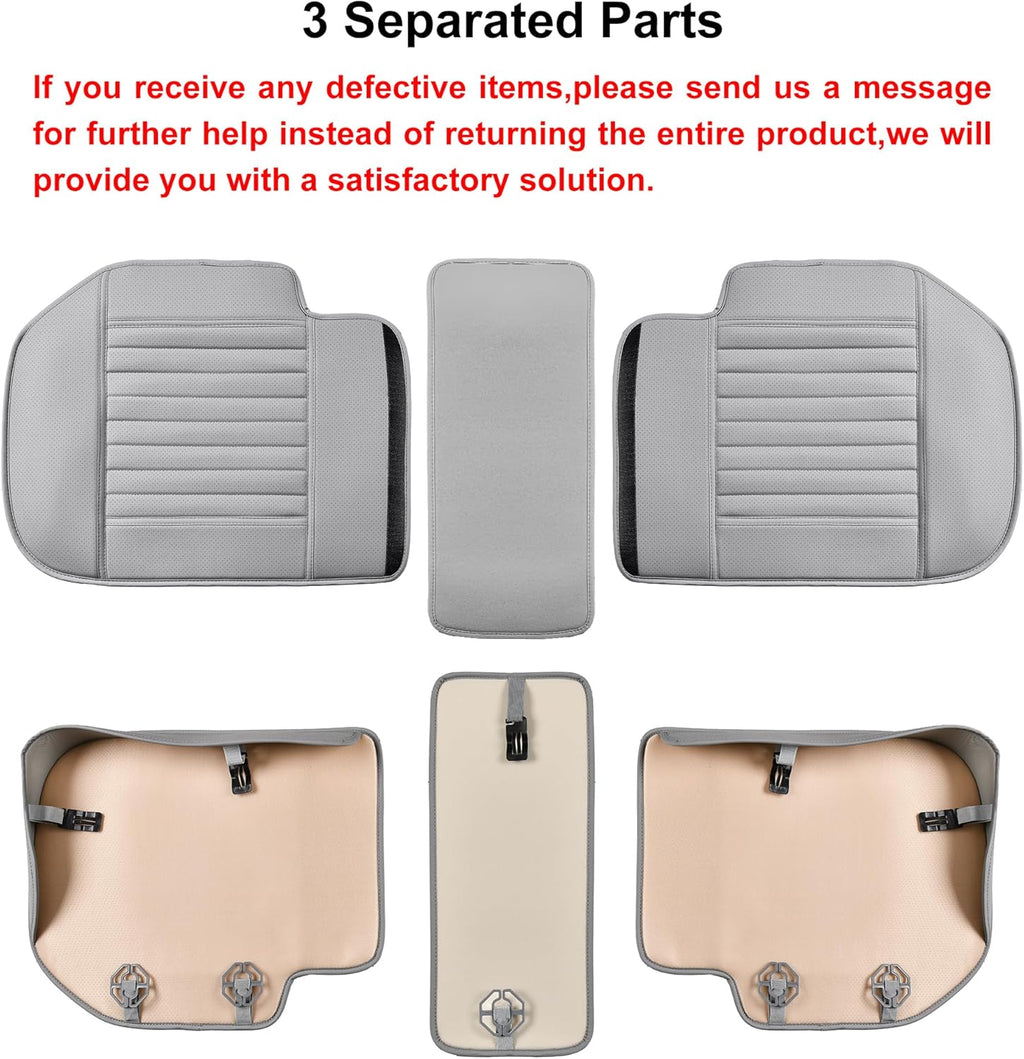 Back Seat Covers, Rear Seat Cushions, Auto Bench Protector with Breathable PU Leather and Non-Slip Bottom Universal for 4 Season (Gray, 61" x 20. 5")
