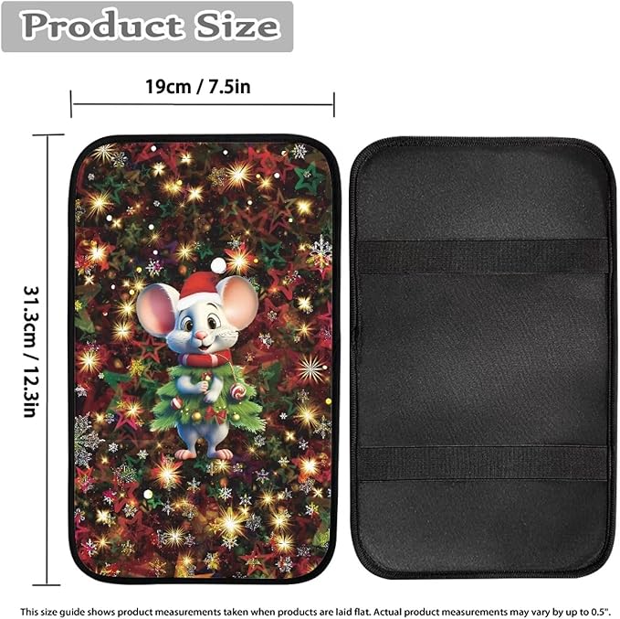 Cartoon Mouse Armrest Pad Cover for Cars Arm Rest Cushion Pads Car Center Console Cushion Non Slip Car Accessories Car Xmas Decoration
