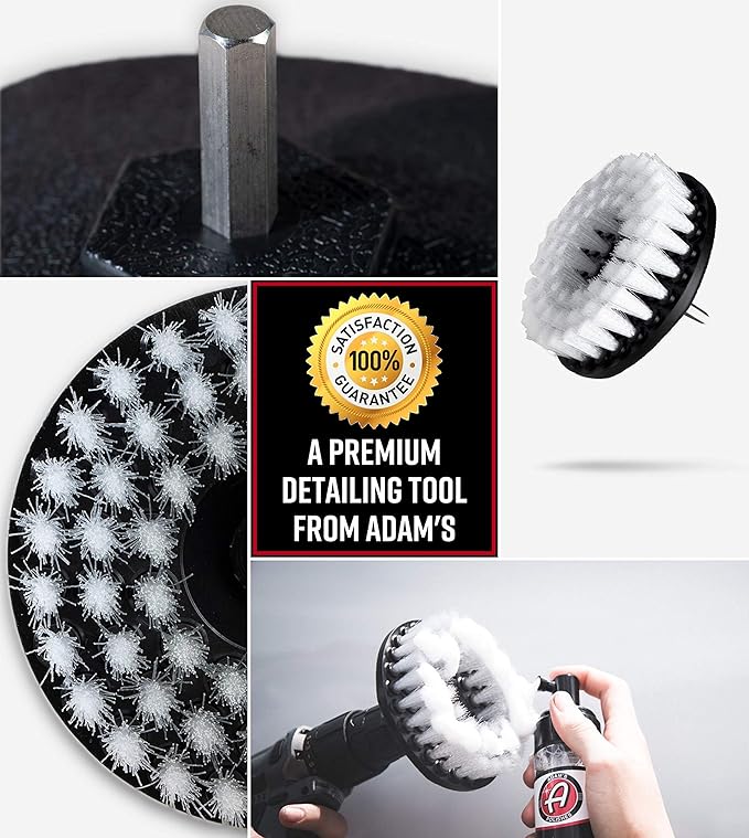 Adam's Polishes Carpet Drill Brush - A Cleaning Tool Attachment For Scrubbing/Cleaning Carpet, Upholstery, Leather Seats & Chairs, Floor Mats, Trunk, Furniture, Interior Boat, RV & Car Accessories