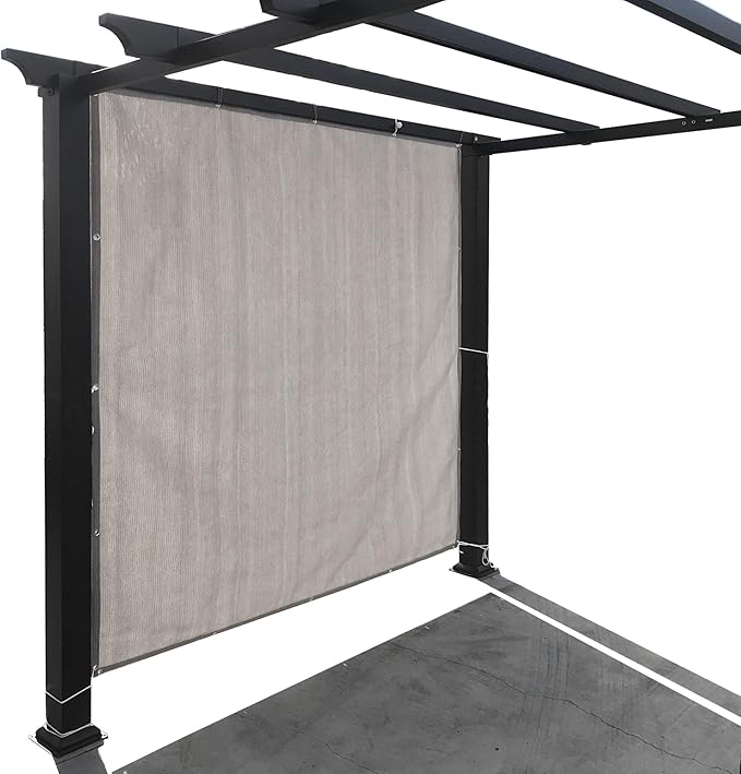Alion Home Sun Shade Privacy Panel with Grommets and Hems on 4 Sides for Patio, Awning, Window, Pergola or Gazebo - Smoke Tan(14' X 6')