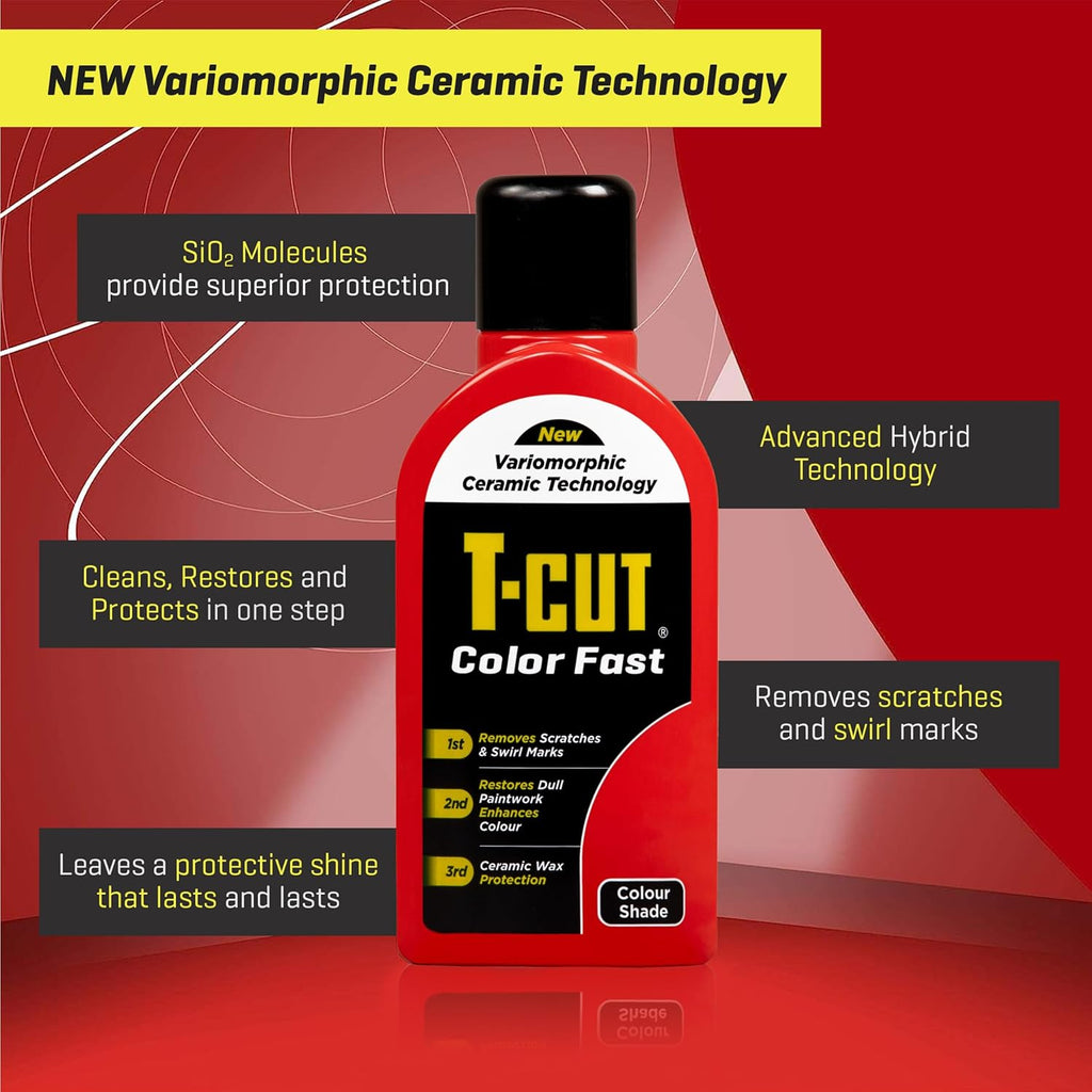 T-Cut Light Red Scratch Remover Color Fast Paintwork Restorer Car Polish, 13 Colors Available, 17 Fl Oz