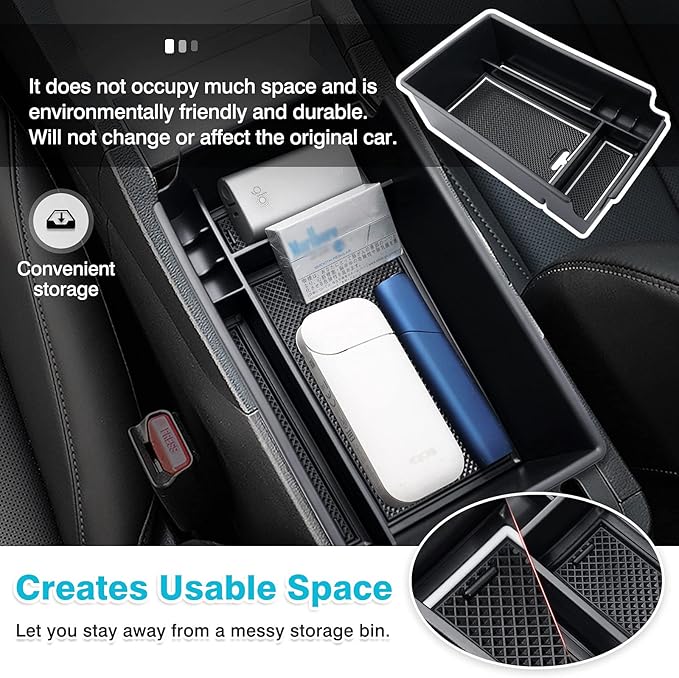 Autorder Center Console Organizer for 2020 2021 2022 2023 Hyundai Sonata Accessories Armrest Storage Box Secondary Insert Tray with 2 Color Mats