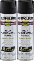 Rust-Oleum 7578838 Professional High Performance Enamel Spray Paint, 15 Oz, Flat Black (Pack of 2)