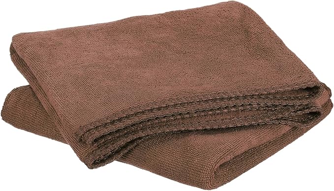 HARFINGTON 2 Pack Microfiber Cleaning Cloth, 24" x 12" Multi-Functional Cleaning Towels Reusable Absorbent Rags for Car Wash Kitchen Household Window Clean, Brown