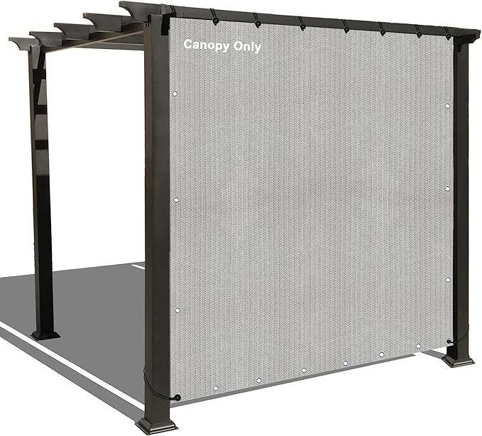 Alion Home Sun Shade Privacy Panel with Grommets and Hems on 4 Sides for Patio, Awning, Window, Pergola or Gazebo - Smoke Tan(12' x 6')