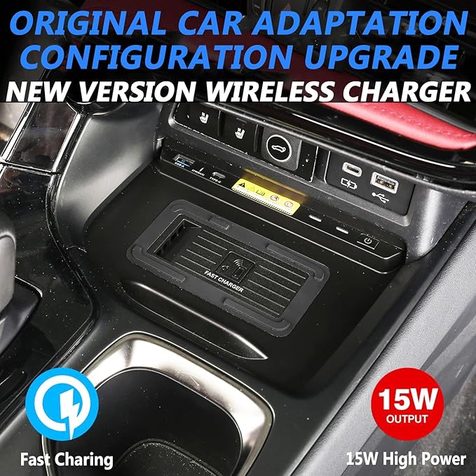 Wireless Car Charger for Lexus NX 2022 2023 2024 All Model with 27W USB & Type-C Center Console Accessory Panel, Fast Charger for i-Phone Sam-Sung