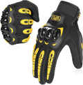 COFIT Motorcycle Gloves Breathable, Touchscreen Motorbike Gloves Anti-Slip with Good Grip Hard Knuckles Protection for Men Women Motocross, BMX ATV MTB Cycling, Road Racing - Yellow XXL