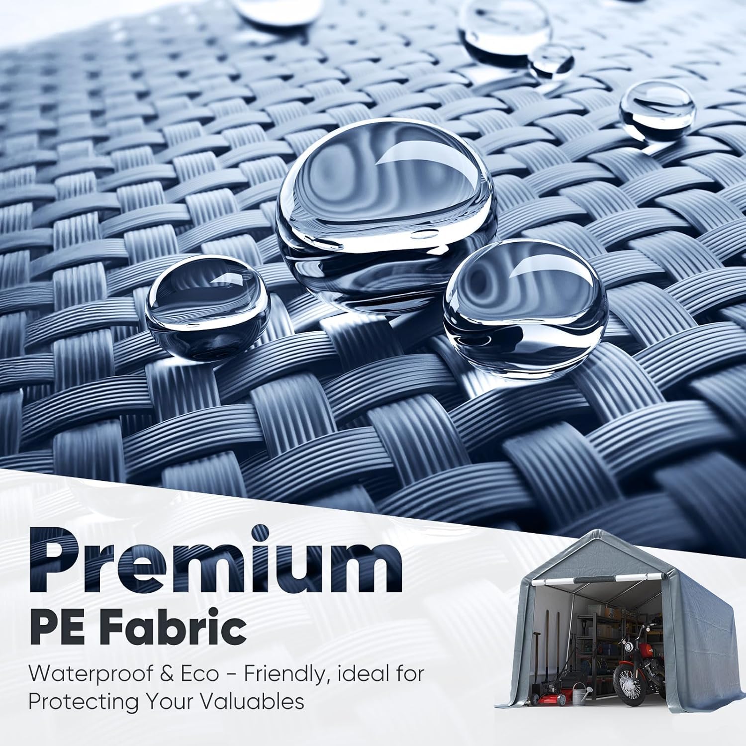 Quictent Heavy Duty 10x10FT Carport Shelter with Roll-Up Mesh Windows & Reinforced Frame, Portable Garage Canopy for Motorcycle Storage, Outdoor Equipment, Patio Furniture Cover - Dark Gray