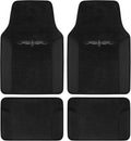 BDK carXS Fresh Two-Tone Carpet Floor Mats, Tribal Tattoo Design with Vinyl Trim for Car Sedan Truck SUV, Front & Rear Set of 4, Black