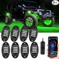 Kairiyard 8 Pods Rock Lights, RGB LED Rock Lights APP Control Music Mode Multilcolor Waterproof Underglow kit for Trucks Car ATV UTV RZR SUV