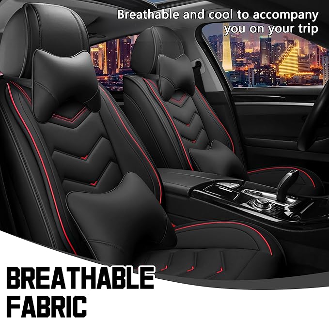 CTDS Car Seat Covers for Chevy Equinox 2005-2026, Stylish Sport Seat Cover, Premium Nappa Leather Car Seat Cover. Automobile Seat Covers Sets.(Luxury 2 Seats/Black)
