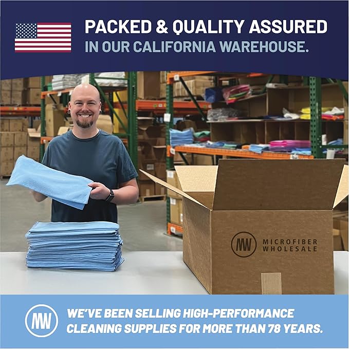MW Pro Microfiber Cleaning Cloth | Black Gray Blue | 12 Pack | 16” x 16” | All Purpose Microfiber Towels - Clean, Dust, Polish, Scrub, Absorbent