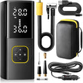 Zune Lotoo Rechargeable Tire Inflator Portable Air Compressor for Car Tires, 150PSI Battery Powered Cordless Air Pump with Digital Pressure Gauge & Auto Shutoff for Bike Motorcycle E-Bike Ball