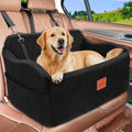 Dog Car Seat for Medium/Large Dogs, Memory Foam Pet Booster Seat for Under 55 lbs or 2 Small Dogs, Detachable Washable Dog Car Bed for Backseat with 2 Safety Leashes and Pockets(Black, Large)