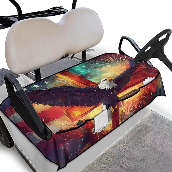 Biyejit Golf Cart Seat Covers with 4 Pockets Golf Cart Seat Towel Blanket Fits 2-Seat Golf Carts, Golf Cart Accessories