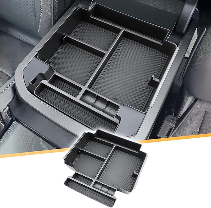 Center Console Organizer for 2021-2026 Chevy Tahoe/Suburban(Premier/High Country) & Yukon/Yukon XL(Denali/Denali Ultimate)Armrest Storage Accessories - Only Fit For Power Sliding Center Console