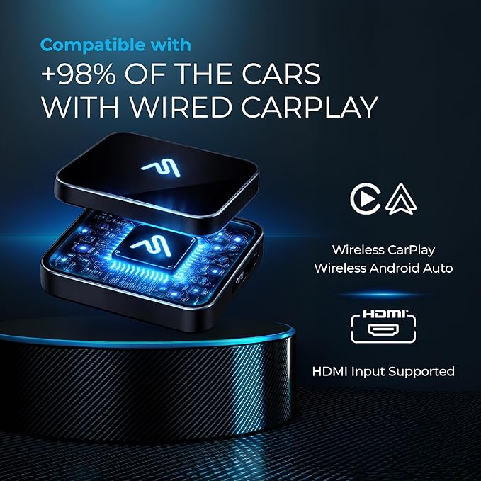 CarPlay TV Adapter - Convert Any Wired CarPlay to Wireless CarPlay - Plug in a TV Stick to Stream Netflix, YouTube, and More Right from Your car’s infotainment Screen