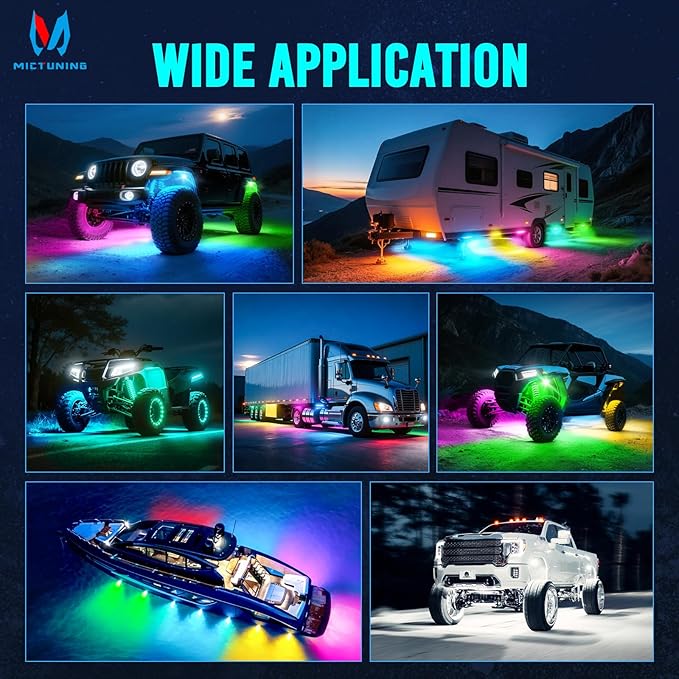 MICTUNING Q1+ MAX Ultra-Bright RGB Rock Lights - 2 Pods (Not inlcude Controller)