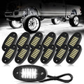 Hovano 12 Pods White Rock Lights 6000K Pure White 36 LEDs SMD Chips Super Bright Neon Underglow Light IP68 Waterproof for Pickup Trucks SUV UTV ATV RZR Car Boats (White)