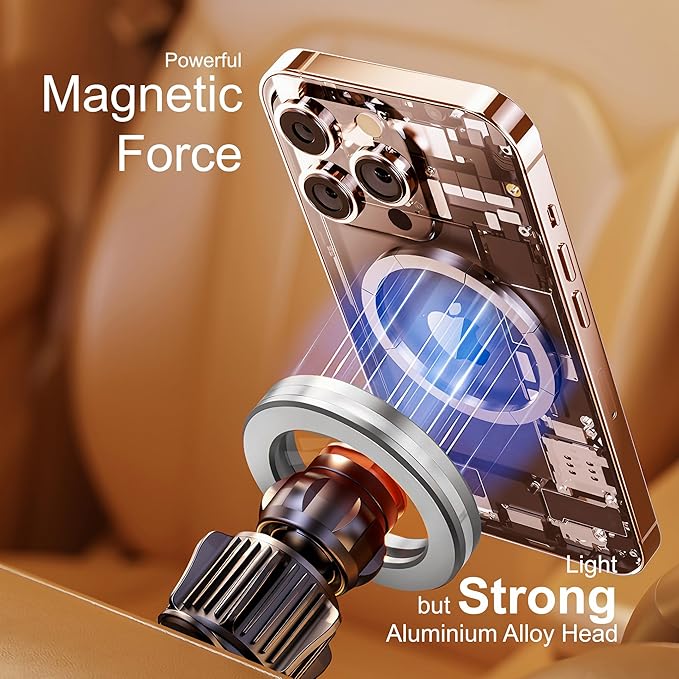 for Magsafe Car Mount for iPhone, Aluminum Alloy Vent Mount,Built-in Air Freshener,Magnetic Phone Holder for Car,Cell Phone Car Mount,Strong Magnet,for iPhone 12,13,14,15,16 pro max and Android