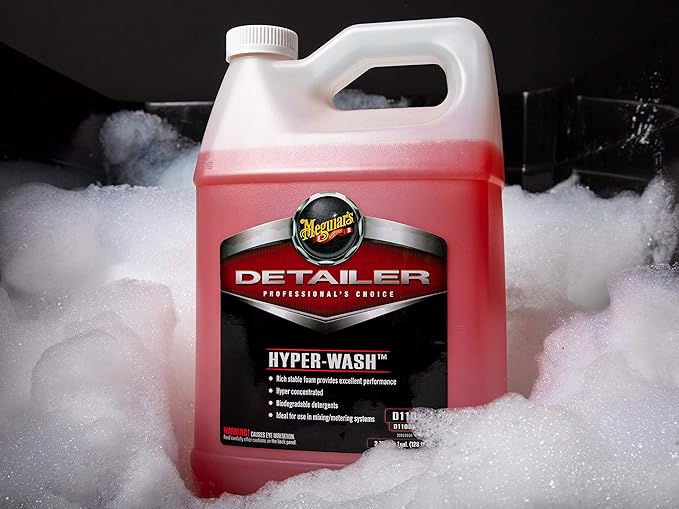 Meguiar's D110 Hyper Wash Foaming Car Wash, Lifts Off Dirt and Leaves a Rich Shine, Car Wash Soap Helps Preserve Wax, Highly Concentrated Formulation for Extended Use, 1 Gal