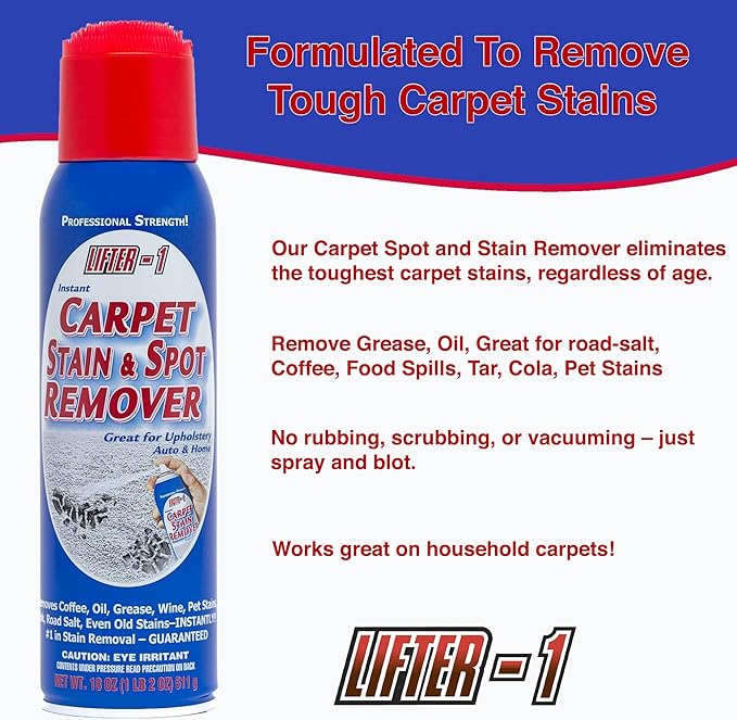 Carpet Spot Remover, Stain and Red wine Remover, and Spot Treatment for Oil, Grease, Urine, Cleaning Performance for Rugs, Upholstery, Fabrics Pack of 2