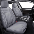 LINGVIDO Full Set Car Seat Covers, Faux Nappa Leather, Airbag Compatible and Waterproof Protectors for Sedans SUVs, Breathable Interior for Active Families, Pets, and Commuters (5 Seats, Gray)