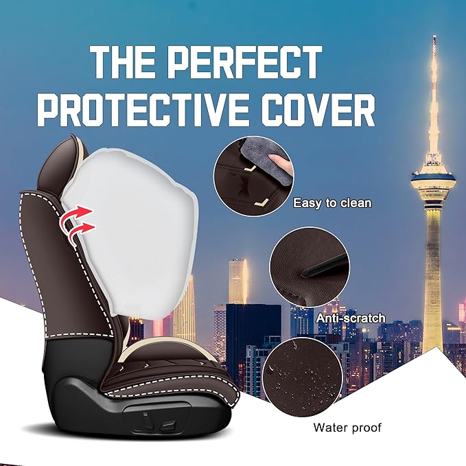 CTDS Car Seat Covers for Honda Civic 2000-2026, Stylish Sport Seat Cover, Premium Nappa Leather Car Seat Cover. Automobile Seat Covers Sets.(Standard 5 Seats/Coffee Color)