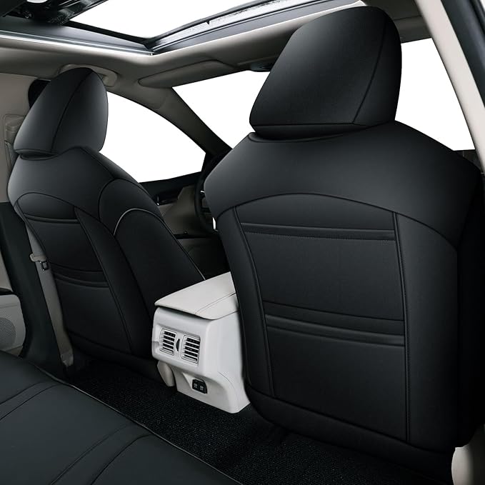 AOMSAZTO Custom Fit Seat Covers for Toyota Camry 2020 2021 2022 2023 2024 (TRD) Leather Camry Seat Protector Full Set Black
