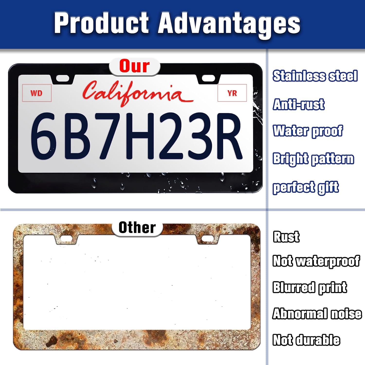 Beautiful Gemstone Pattern License Plate Frame Bling License Plate Holders Funny Stainless Steel Auto Accessory Bracket 2 Hole With Screws Universal Us Car License Plate Frames 6x12 Inch For Women Men