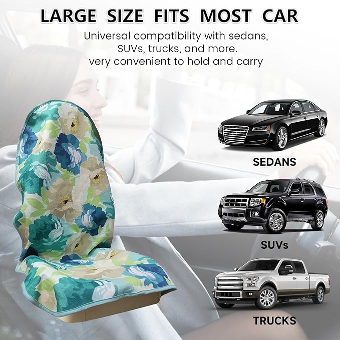 Car Seat Covers 2pcs Waterproof Towel Car Seat Cover Universal Fit for Most Trucks SUV Fitness Athletes Pets Gym and Water Sport(Chrysanthemum)