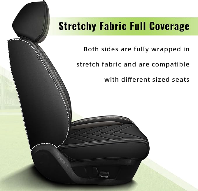 AOMSAZTO Car Seat Covers Fit for Subaru Crosstrek 2016-2025 2026 Premium Front Seat Covers Waterproof Leather Automotive Seat Covers Compatible with Airbag (2 Seats,Grey)