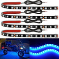 YM E-Bright 4Pcs Led Strip Lights for Car, 12inch Waterproof IP68 Car Underglow Strip Lights Decoration 18SMD 12V Led Interior Exterior Lights Strip for Cars Motorcycles Truck Golf Cart Boat - Blue