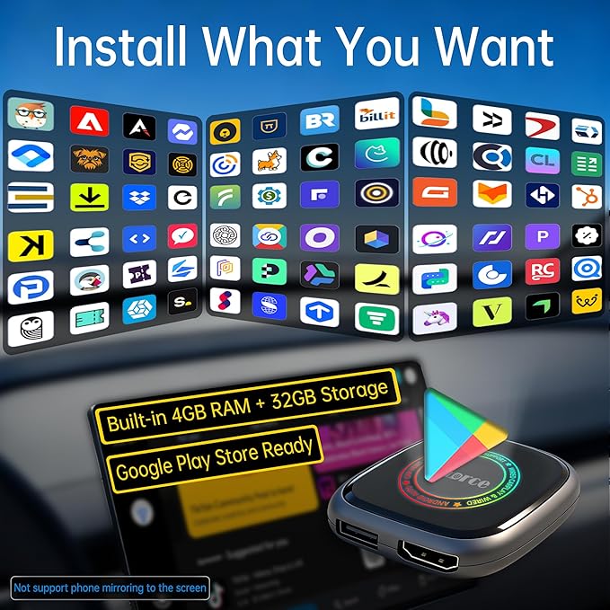 Magic Box 3.0 Max 2026 Upgrade - 32G Car Streaming Device with Netflix, YouTube, Disney+, Wireless Apple CarPlay & Android Auto Adapter, Support HDMI Output & USB Drive, for OEM Wired CarPlay Cars