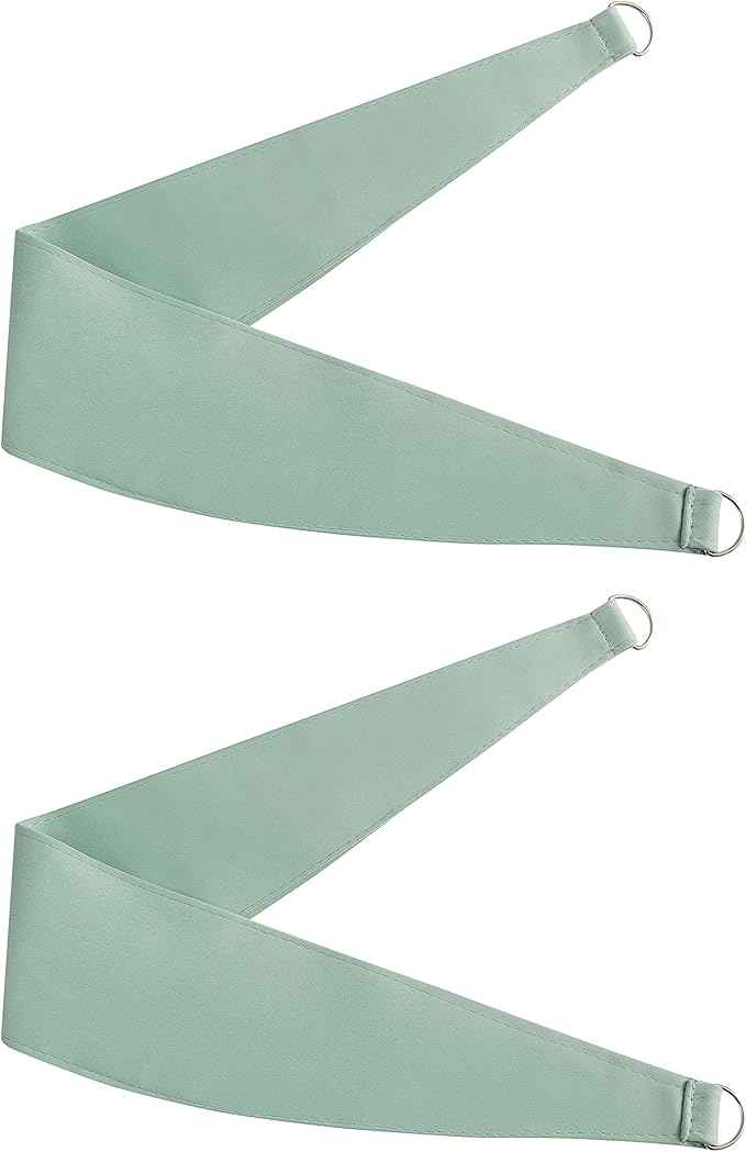 Bujasso Aqua 80% Blackout Curtains with Sheer Overlay Mix and Match Double Layer Thermal Insulated Window Panels 95 inch for Living Room Bedroom Mint Green Drapes with Tiebacks Grommet Top 37"Wx95"Lx2